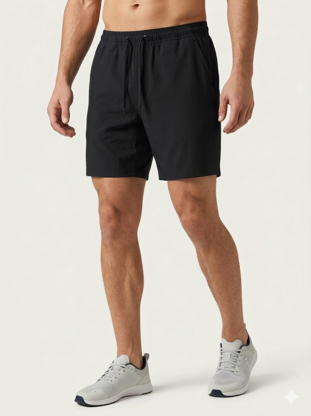 Quince Men's Sweat Tech Lined Training Shorts Black 7" Elevated Basics Sporty